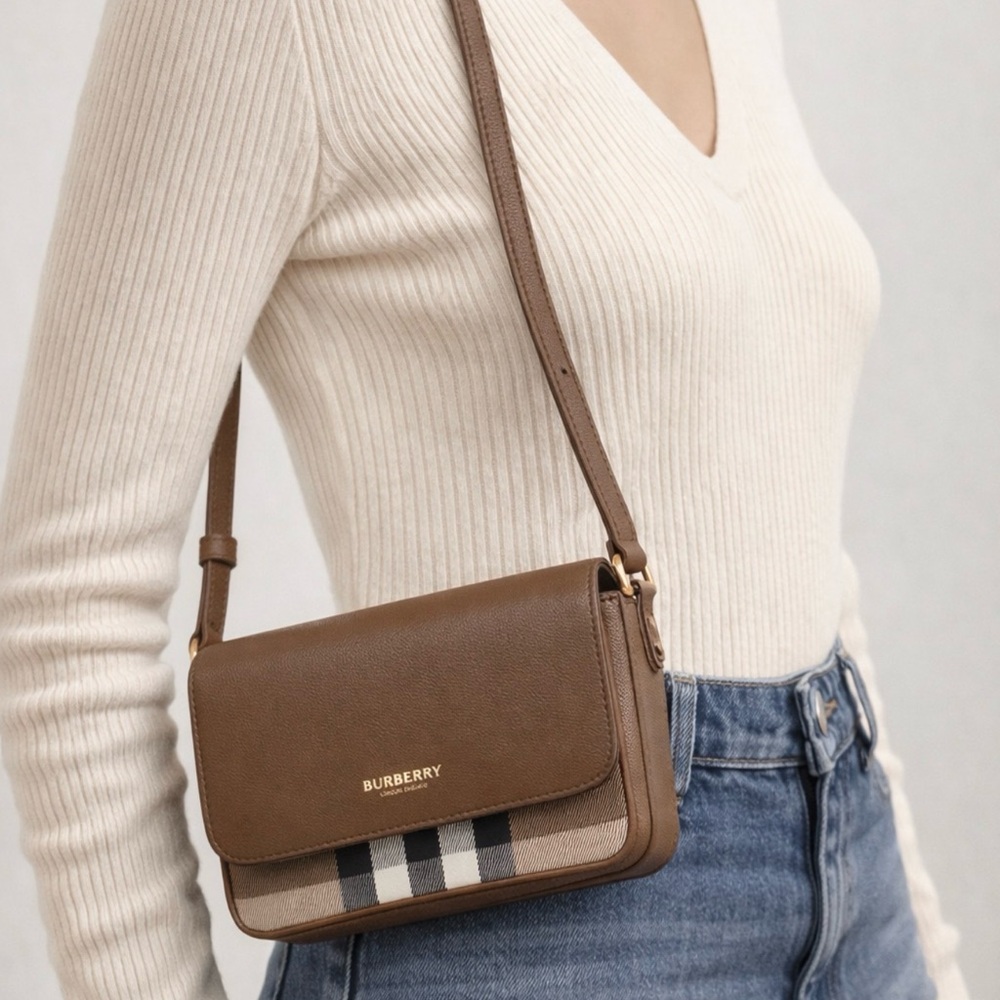 Burberry Tan and Cream Crossbody Bag